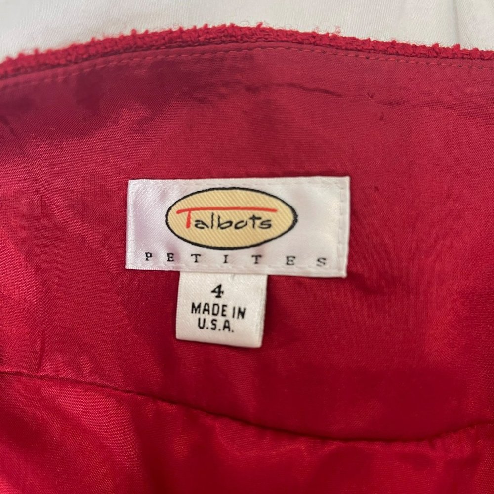 Talbots Petites Red Wool Pencil Skirt Size 4 - Picture 3 of 10
